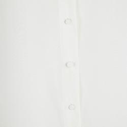 Pre Owned Dior Off White Silk Pleated Bottom Long Sleeve Shirt Dress S