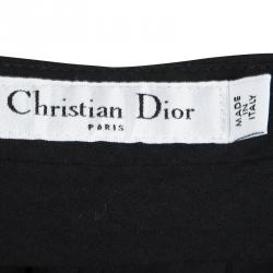 Dior Black Wool Tapered High Waist Trousers M