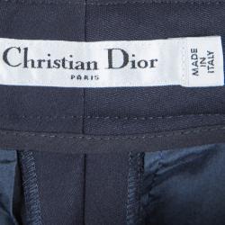 Dior Navy Blue Wool Tailored Trousers S