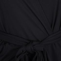 Dior Black Embroidered Hooded Wrap Long Jacket M