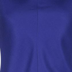 Dior Cobalt Blue Silk Wool Ruffled Bottom Sleeveless Dress M