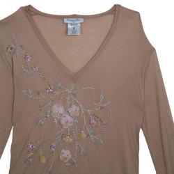 Dior Peach Sequin Embellished Top S