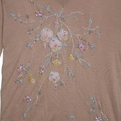 Dior Peach Sequin Embellished Top S