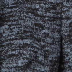 Pre Owned Dior Blue and Black Textured Coat Dress M