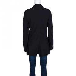 Dior Black Silk Lapel Detail Tailored Blazer S
