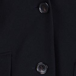 Dior Black Silk Lapel Detail Tailored Blazer S