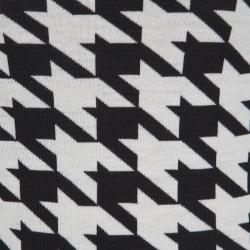Dior Monochrome Houndstooth Pattern Wool Dress M