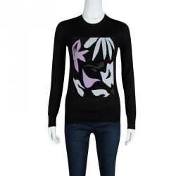 Dior Black Sequined Panel Detail Cashmere Sweater M