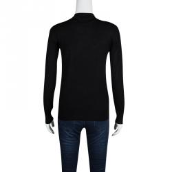 Dior Black Sequined Panel Detail Cashmere Sweater M