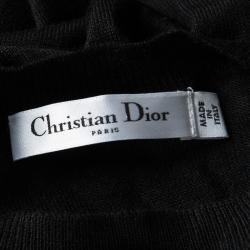 Dior Black Sequined Panel Detail Cashmere Sweater M