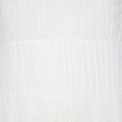 Dior Off White Pleated Silk Midi Dress S