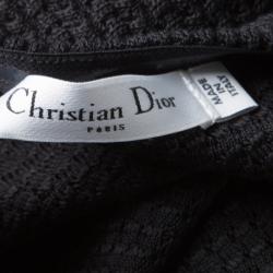 Dior Black Cotton Silk Knit Cutout Detail Off Shoulder Top L
