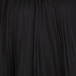 Pre Owned Dior Black Plisse Silk Layered Neck Tie Detail Sleeveless Knit Top L