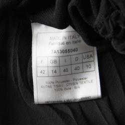 Pre Owned Dior Black Plisse Silk Layered Neck Tie Detail Sleeveless Knit Top L