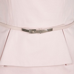 Pre Owned Dior Blush Pink Stretch Cotton Sleeveless Belted Peplum Dress S