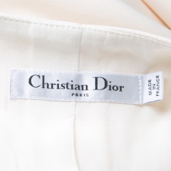 Dior Cream Wool Silk Side Button Detail Dress M