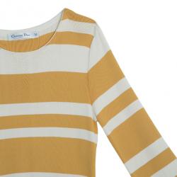 Pre Owned Dior Striped Pleated Top M