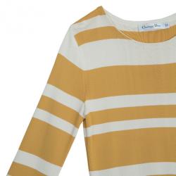 Pre Owned Dior Striped Pleated Top M