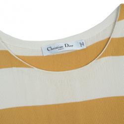 Pre Owned Dior Striped Pleated Top M