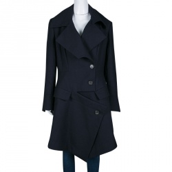 Dior Navy Blue Wool Over Coat L