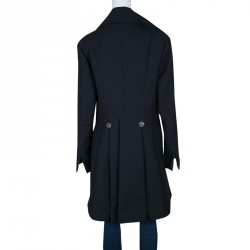 Pre Owned Dior Navy Blue Wool Over Coat L
