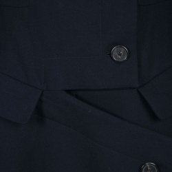 Pre Owned Dior Navy Blue Wool Over Coat L