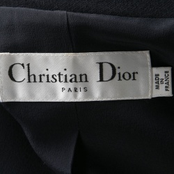 Pre Owned Dior Navy Blue Wool Over Coat L