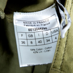 Pre Owned بنطلون ديور بوتيك فينتدج قطن أخضر كاكي وكتان واسع S