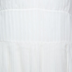 Dior Ivory Plisse Silk Sleeveless Midi Dress S