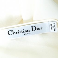 Dior Ivory Plisse Silk Sleeveless Midi Dress S