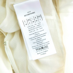 Dior Ivory Plisse Silk Sleeveless Midi Dress S