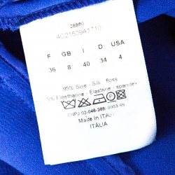 Pre Owned Dior Royal Blue Silk Cowl Back Detail Sleeveless Body Suit S