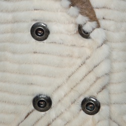 Dior Brown and Off White Mink and Calfskin Paneled Jacket M