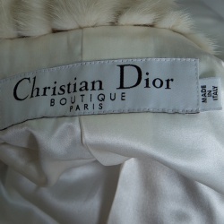 Dior Brown and Off White Mink and Calfskin Paneled Jacket M