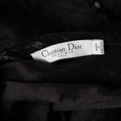 Dior Metallic Black Sleeveless Draped Top S