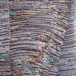 Dior Multicolor Cotton Textured Frayed Hem Dress Coat L