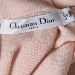 Christian Dior Rose Pink Silk Wool Sequin Paillette Embellished Collar Sleeveless Top S