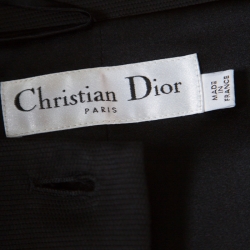 Pre Owned Christian Dior Black Stretch Cotton Eva Off Shoulder Bustier Jacket S
