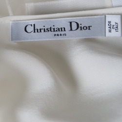 Dior Off White Metallic Le Lion Embroidered Mesh Layered Top L