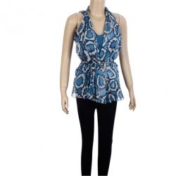 مملوكة مسبقًا Dior Printed Silk Sheer Top S