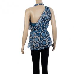 مملوكة مسبقًا Dior Printed Silk Sheer Top S