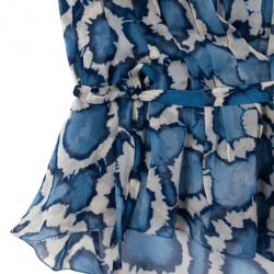 مملوكة مسبقًا Dior Printed Silk Sheer Top S