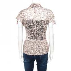 Christian Dior Rose Pink Floral Lace Peplum Blazer M