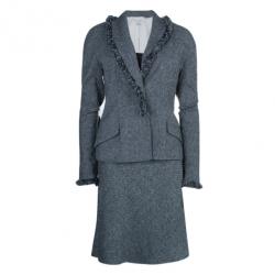 Dior Grey Wool Skirt Suit M/L