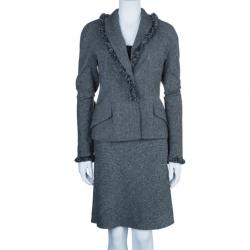 Dior Grey Wool Skirt Suit M/L
