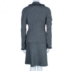 Dior Grey Wool Skirt Suit M/L