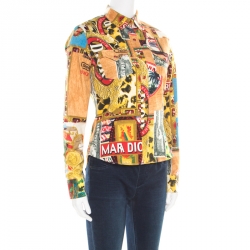 Christian Dior Multicolor Print Cotton Button Front Shirt M