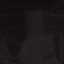 Dior Black Silk High Waist Mesh Insert Asymmetric Hem Flared Skirt S