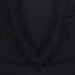 Pre Owned Dior Black Silk and Pom Pom Tulle Sheer Cocktail Dress M 
