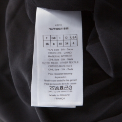 Pre Owned Dior Black Floral Print Silk Ruffle Detail Dress S